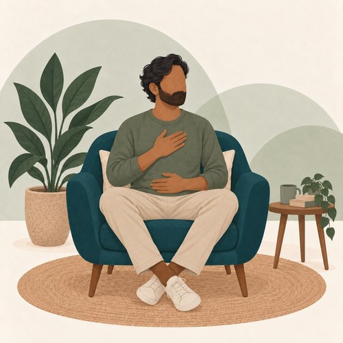 Illustration of a client grounding into body awareness